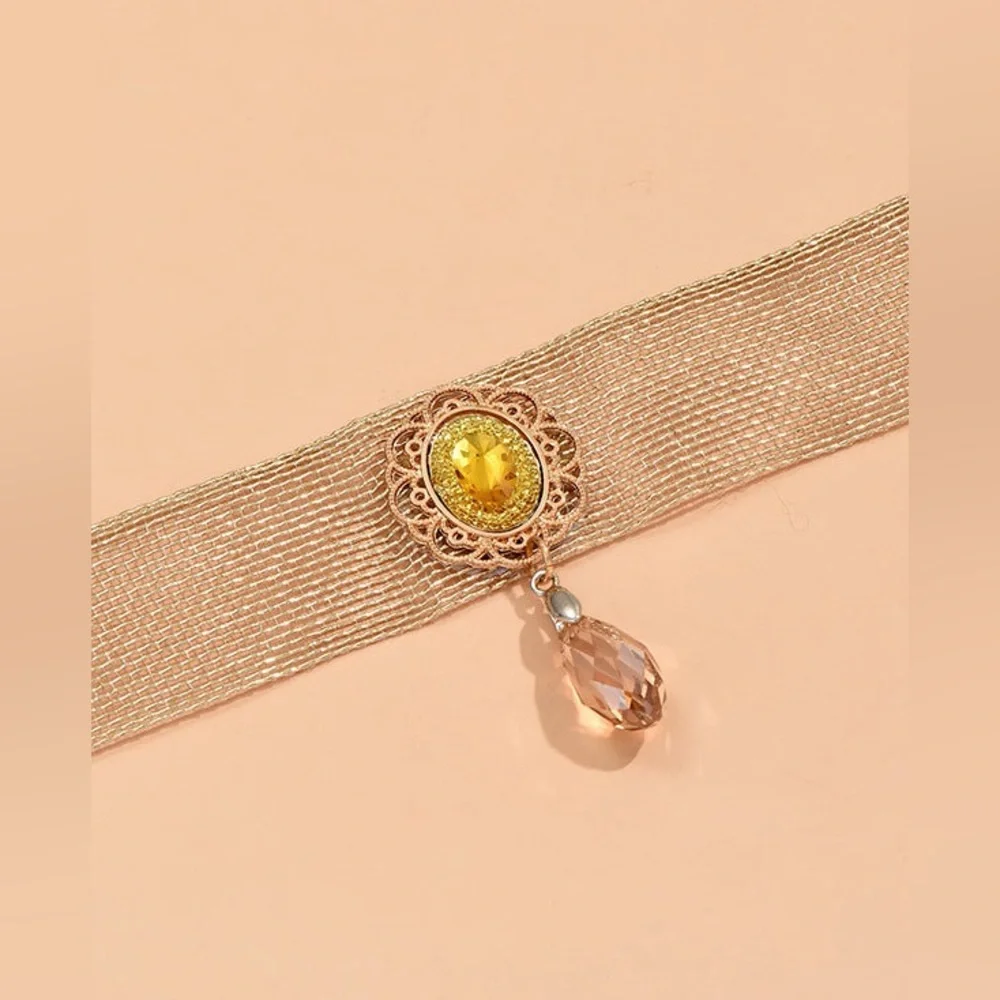 Stone Choker Necklace N1777 - Picture 3 of 7